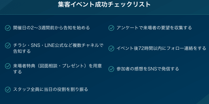 工務店の集客イベントを成功させるチェックリスト