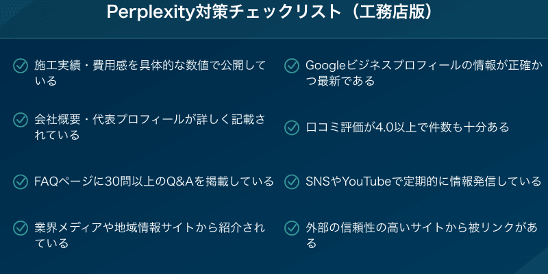 Perplexity対策チェックリスト(工務店版)
