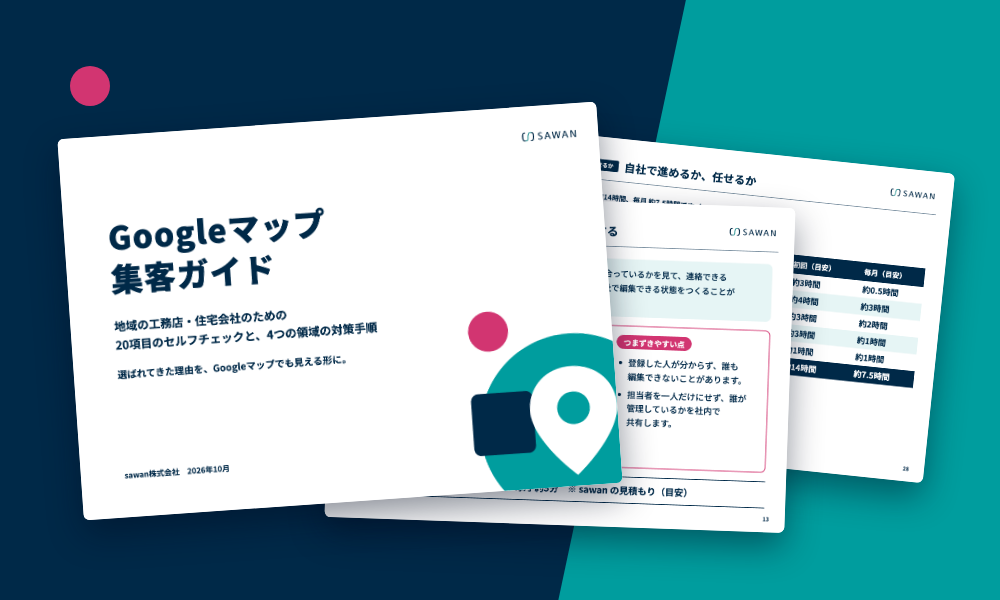 Googleマップ集客ガイドの表紙と中のページ